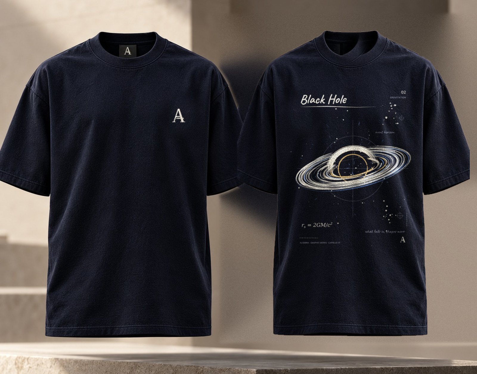 Black Hole 02, Deep Navy: Vorderseite / Rückseite