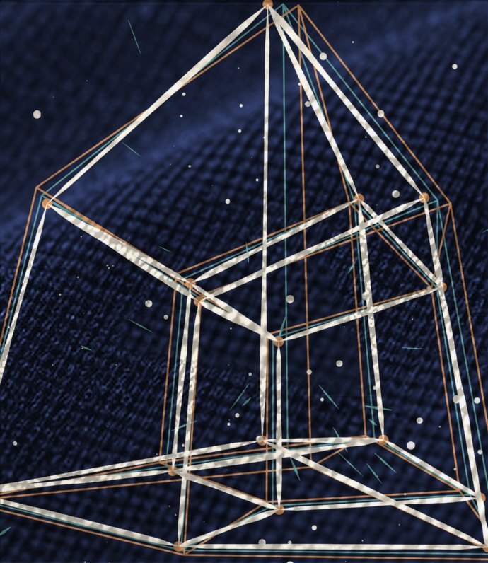 Tesseract 10, Print-Detail, Deep Navy