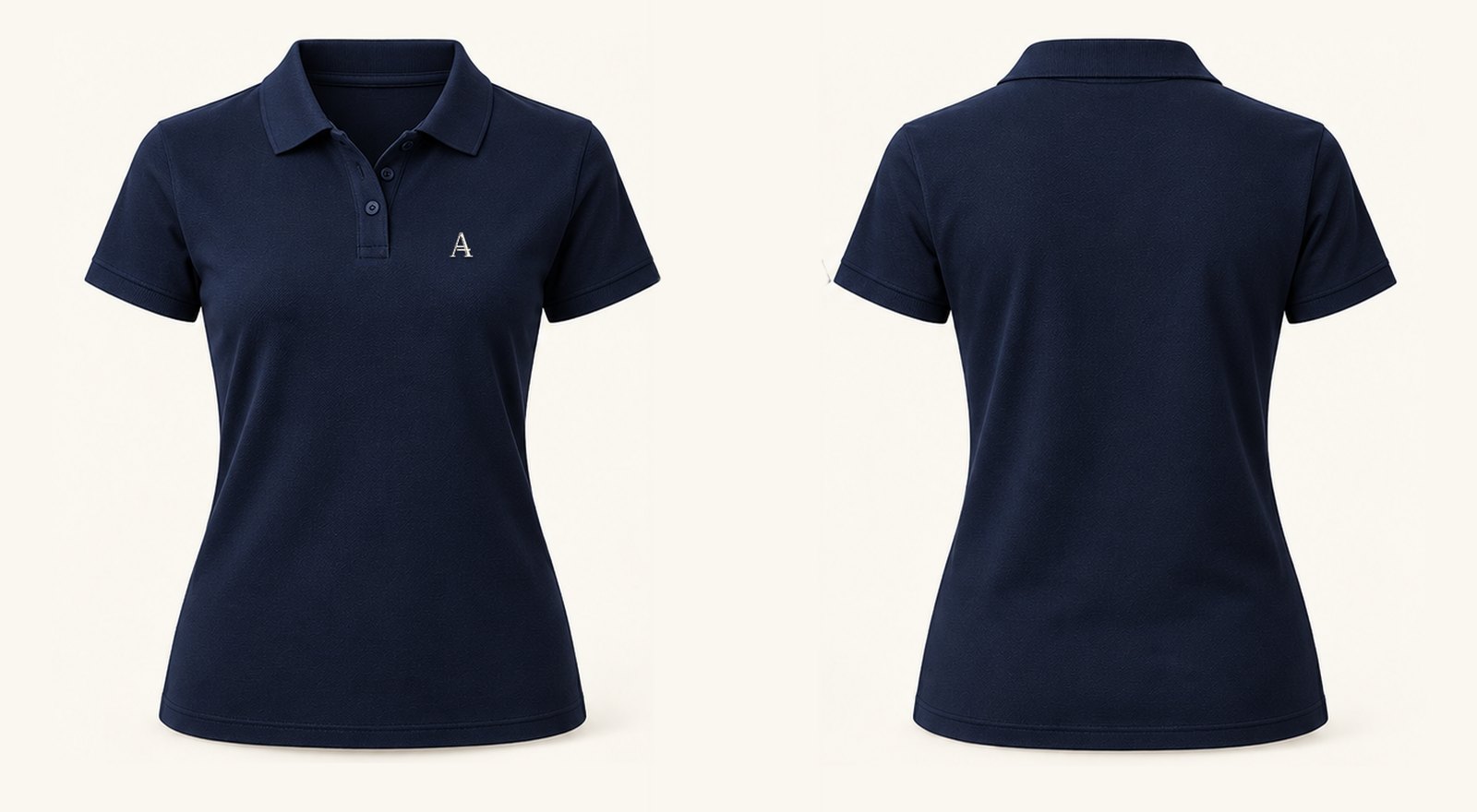 The Polo · Women, Deep Navy: Front / Back